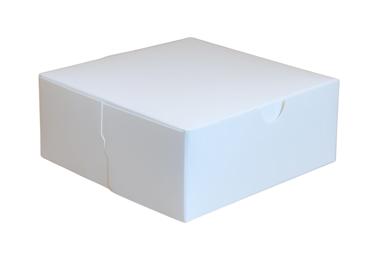 8" x 8" x 3.5" White Cake Box