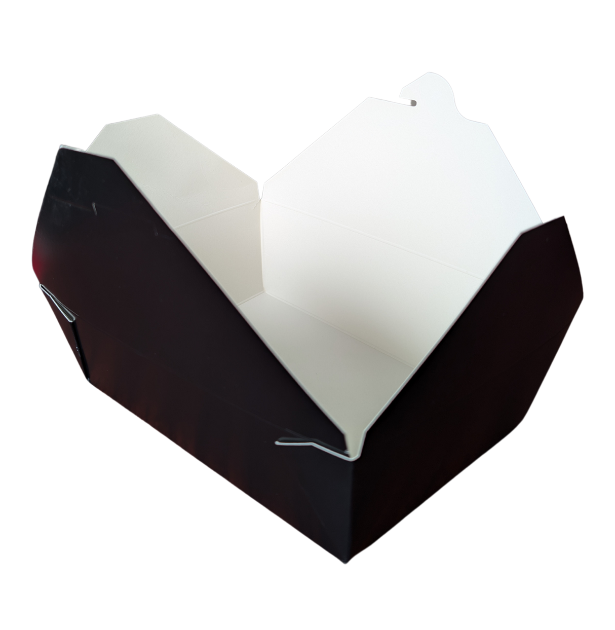 66 oz Black Top Folded Take-Out Paper Container - #3