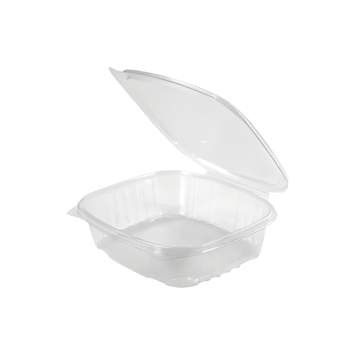 Clear 24 oz Hinged Deli Container with Flat Lid