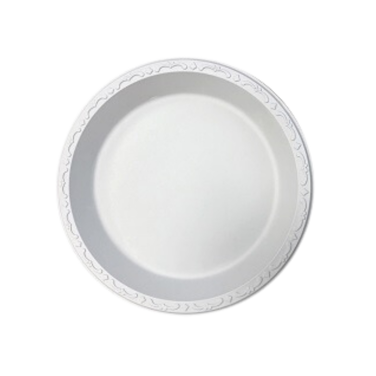 10" White Round Pebble Plates