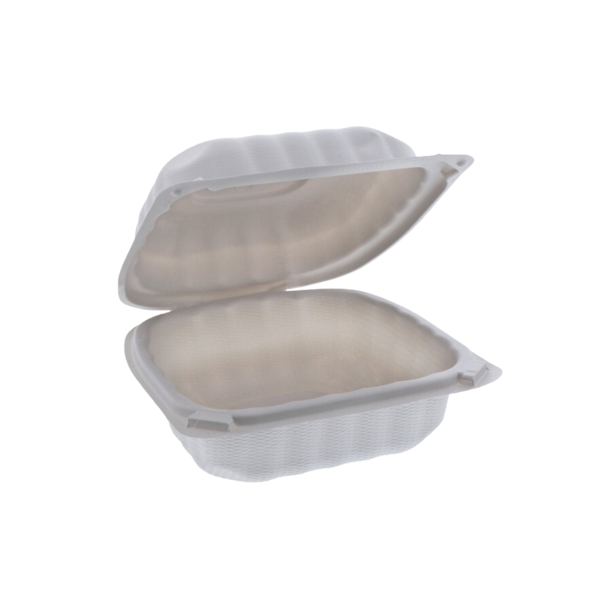 6" x 6" x 3.25" White MFPP Take-Out Container - 1-Comp.