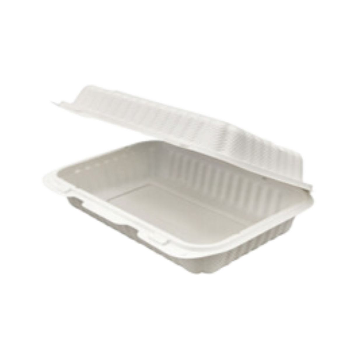 8.86" x 5.86" x 2.79" White MFPP Take-Out Container - 1-Comp.