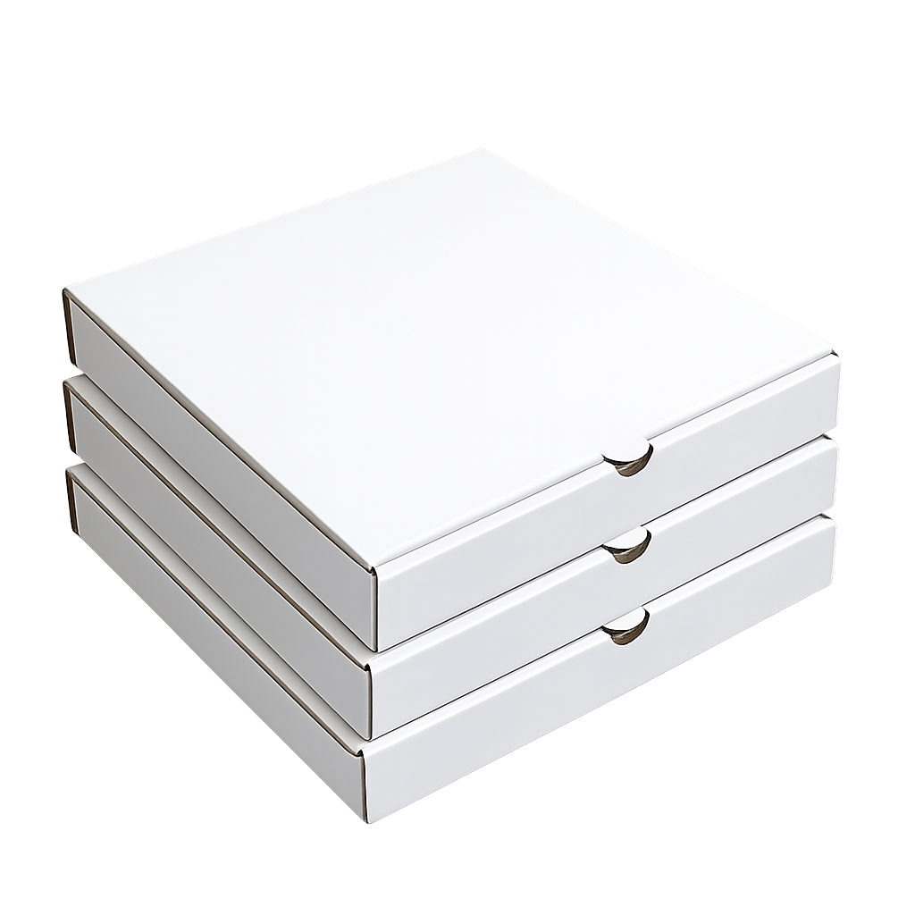 18" x 18" x 2" White B-Flute Pizza Boxes