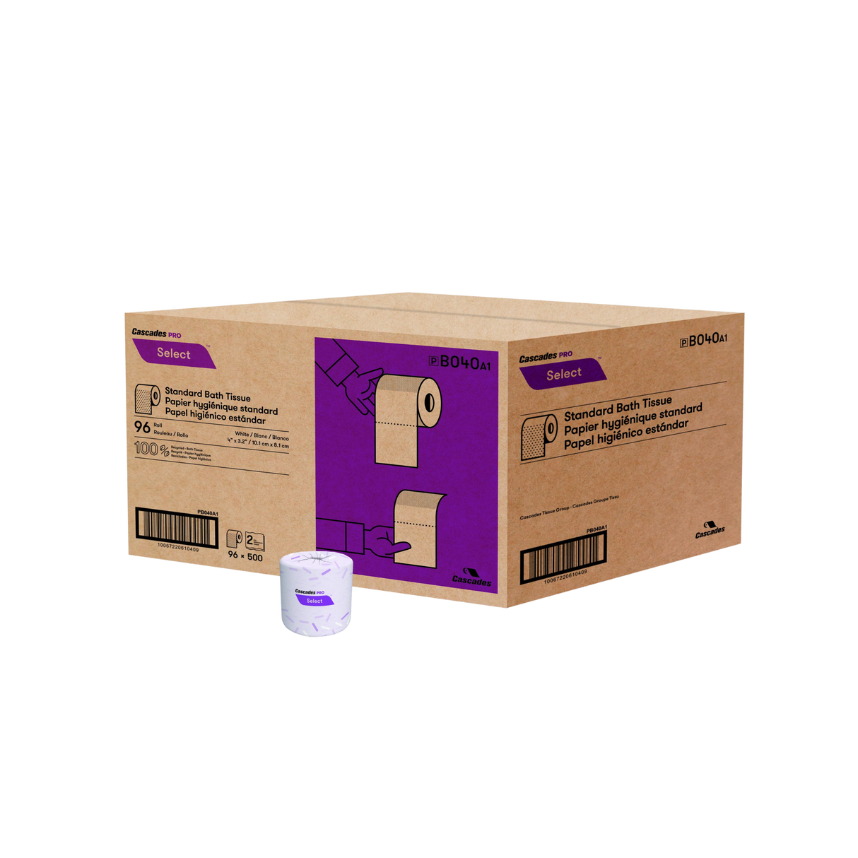 500 sheets, 2 ply Standard Toilet Paper - 96 Rolls