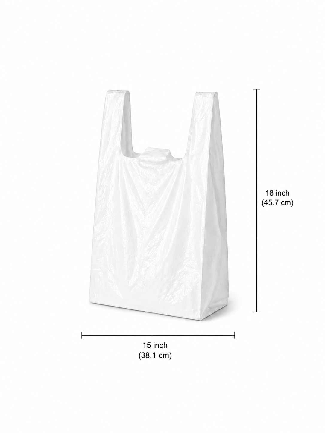 15" x 18" White Low Density Shopping Bags - S2