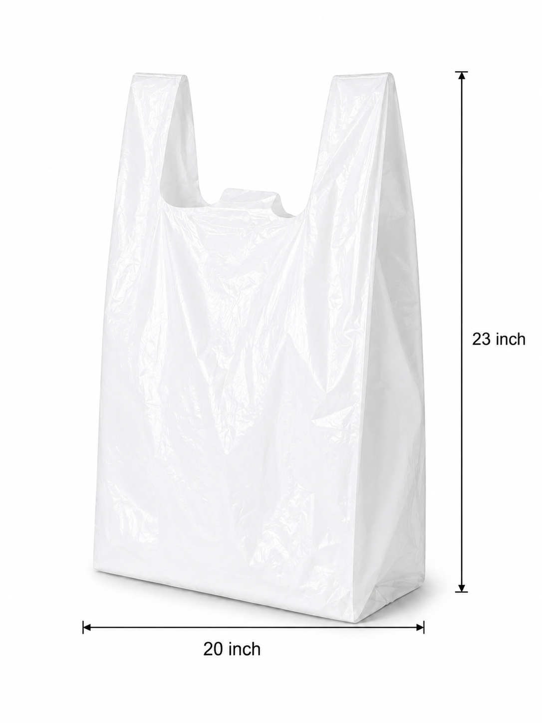 20" x 23" White Low Density Shopping Bags - S6