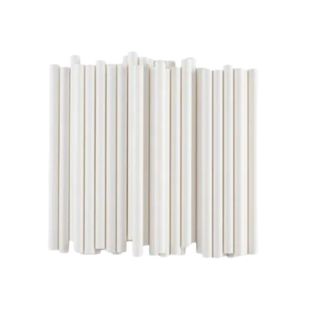 8" Unwrapped White Milkshake Straws
