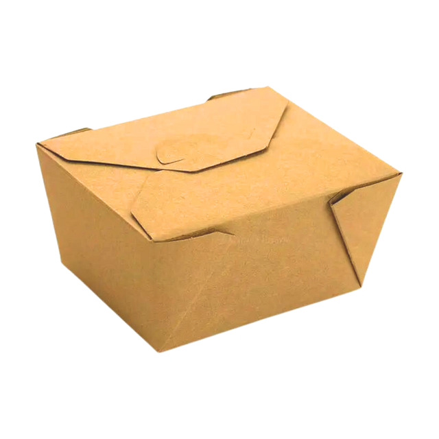 26 oz Kraft Top Folded Take-Out Paper Container - #1
