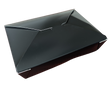 49 oz Black Top Folded Take-Out Paper Container - #2