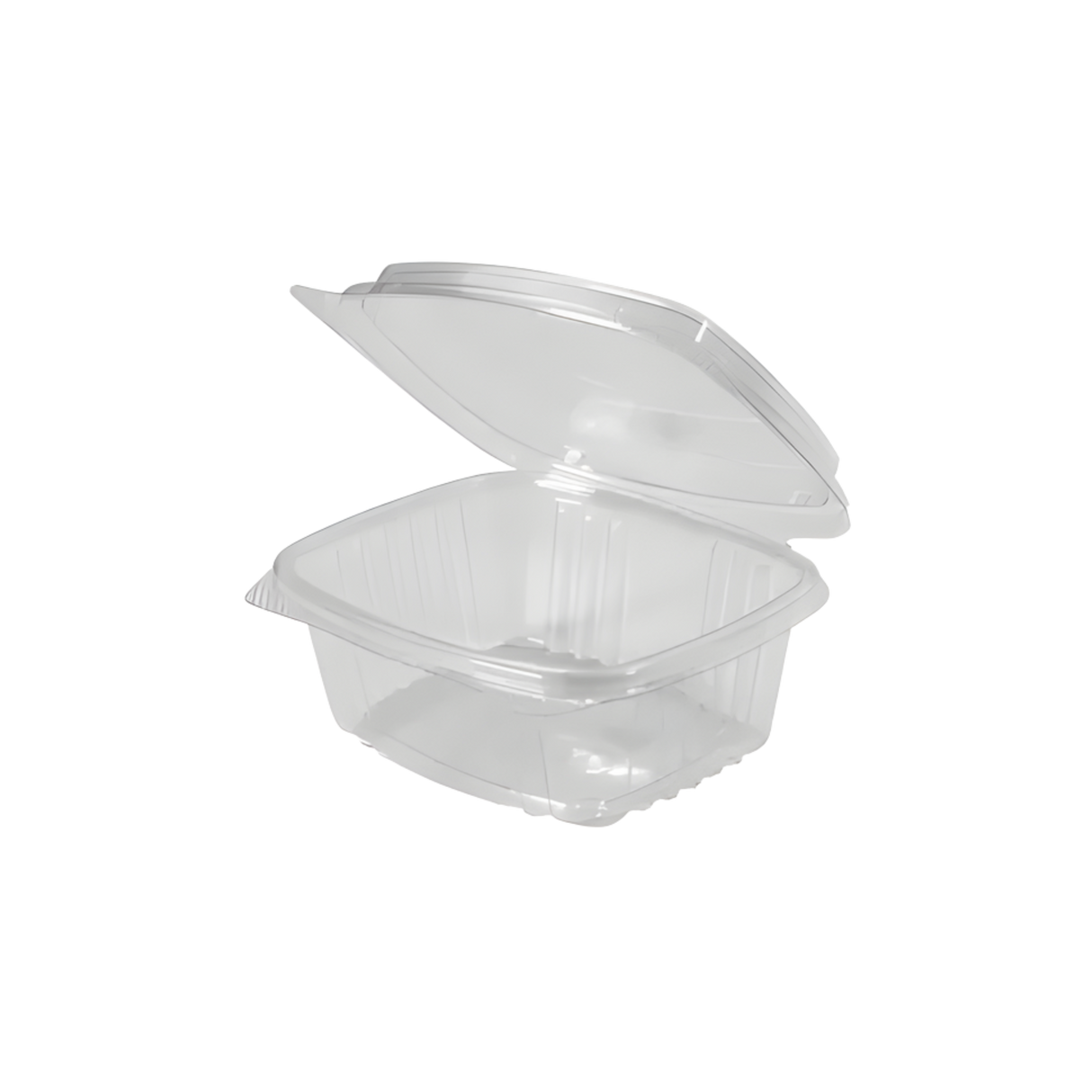 Clear 12 oz Hinged Deli Container with High Dome Lid