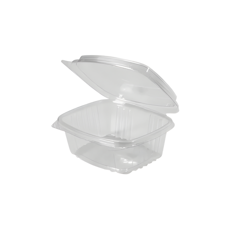 Clear 12 oz Hinged Deli Container with High Dome Lid