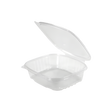 Clear 24 oz Hinged Deli Container with Flat Lid