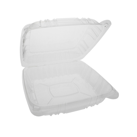 9" OPS Clamshell Container with Hinged Lid - 1-comp.