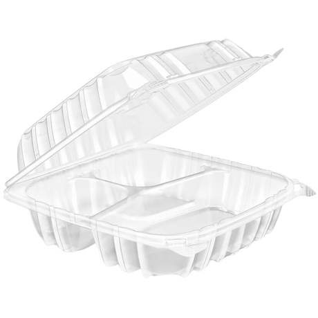 9" Clamshell Container with Hinged Lid - 3-comp.