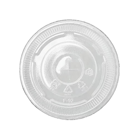92mm Straw Slotted PET Flat Lids for 12 oz, 92mm PET Cups