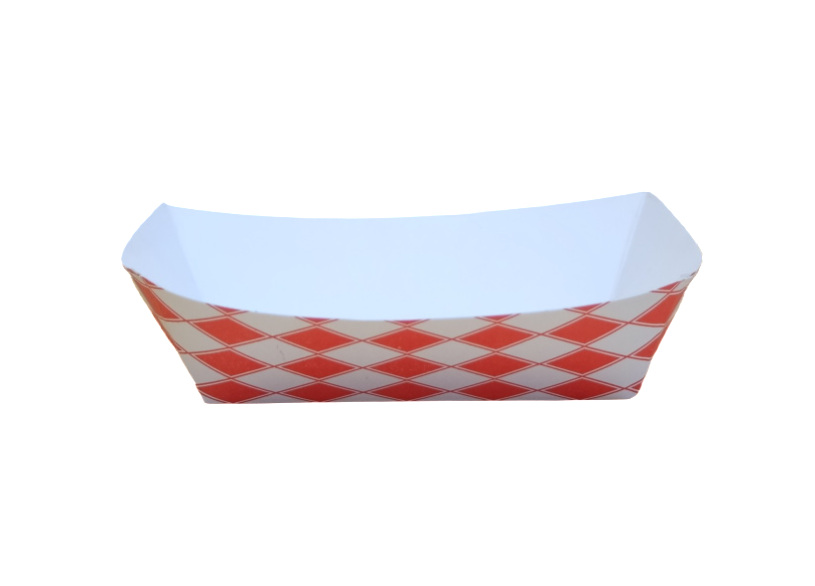 2 lb Red Checkered Food Trays