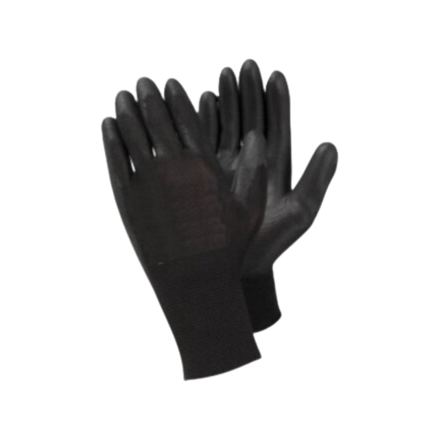 Large Black 1/2 Coated Nitrile PU Glove