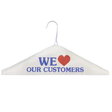 16" White Printed Caped Hanger, 13 Gauge