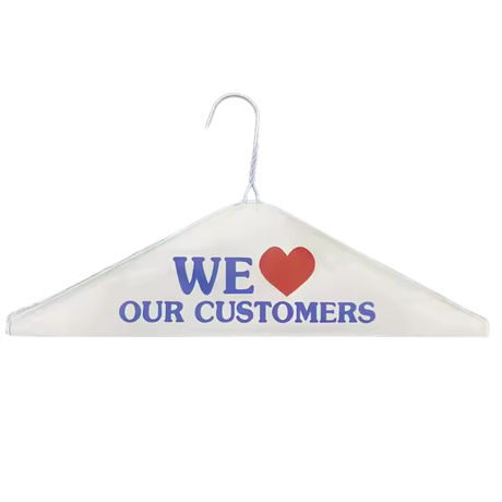16" White Printed Caped Hanger, 13 Gauge