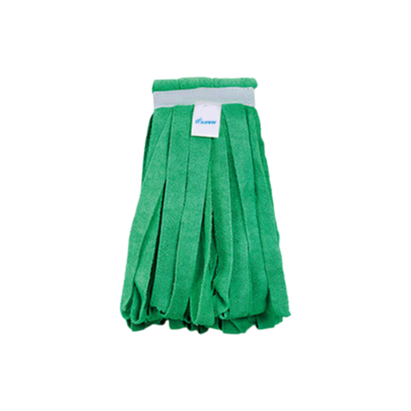 14 oz Wide Strip Green Microfiber Mop Head
