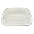 12 oz White Rectangular Take-Out Microwaveable Container with Clear Lid