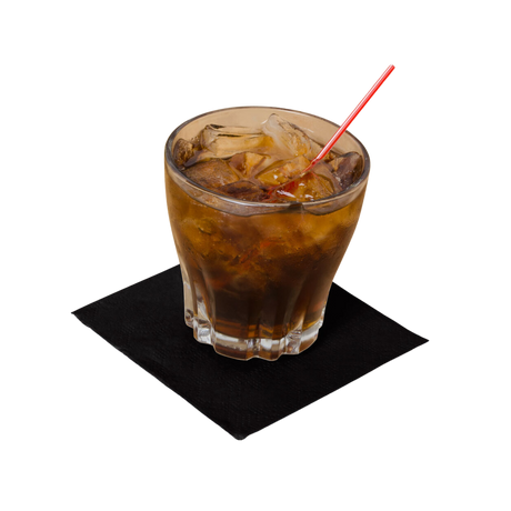 9" x 9", 1/4 fold Black Cocktail/Beverage Napkins