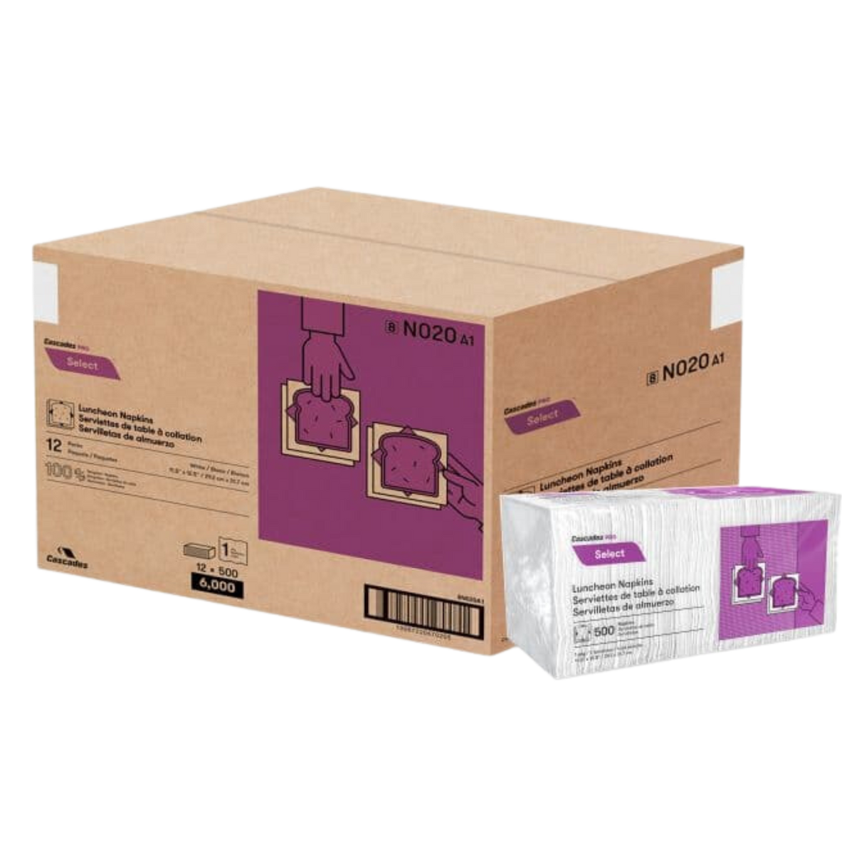 1 ply, 1/4 Fold Lunch Napkins