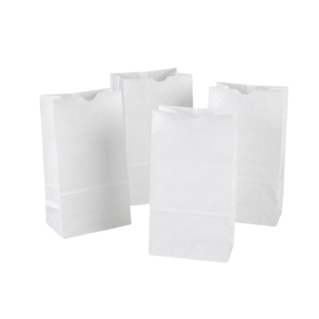 3 lb White Paper Bags