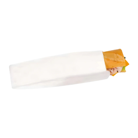 4" x 2.5" x 16" White Plain Waxed Submarine Bag