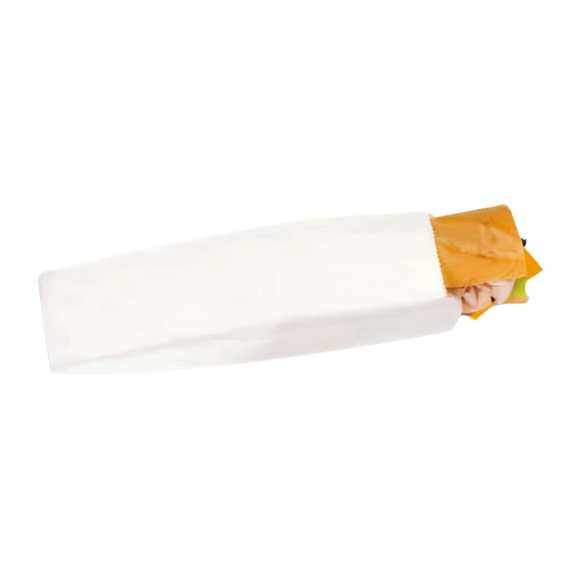 4" x 2.5" x 16" White Plain Waxed Submarine Bag