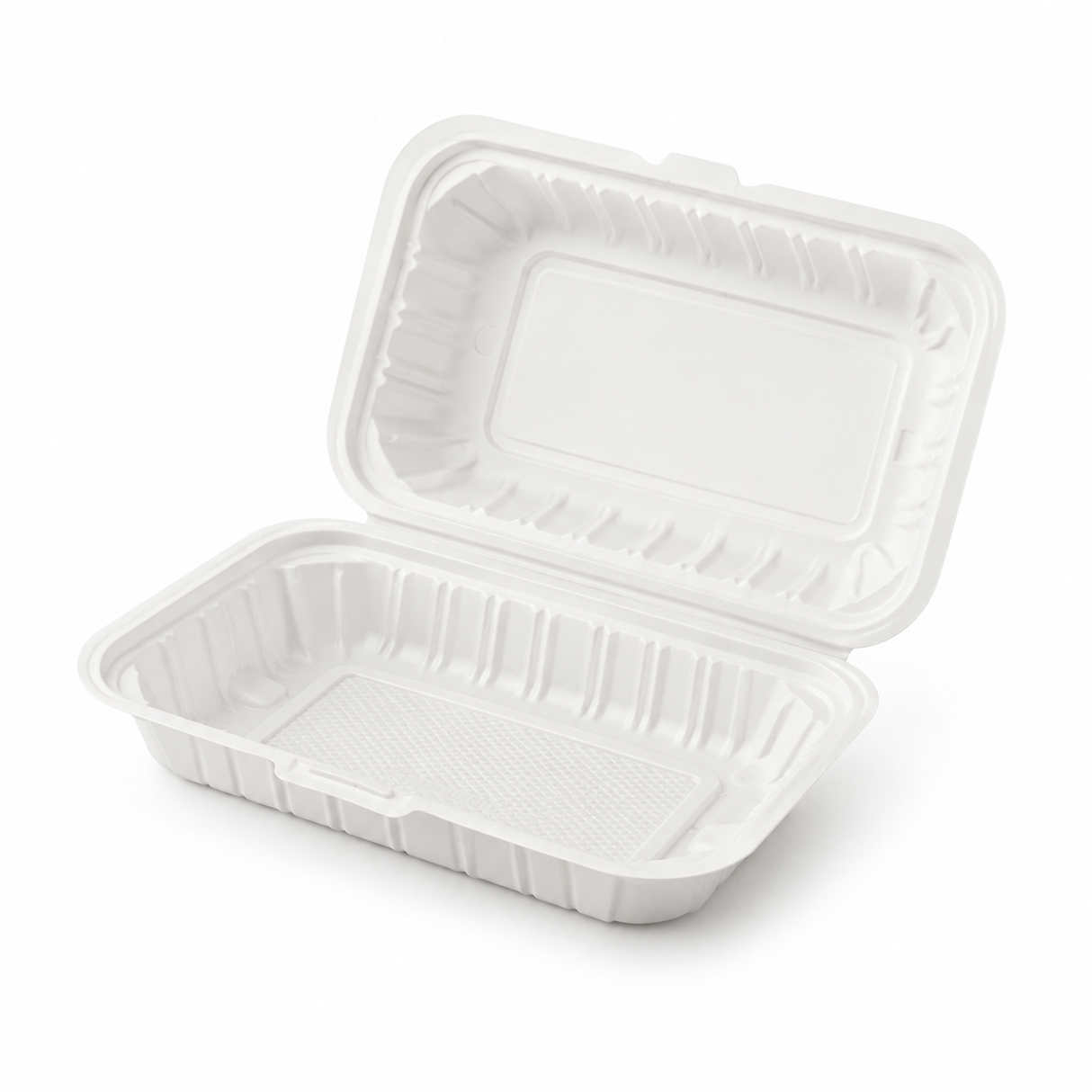 9" x 6" x 3", White Vented MFPP Take-Out Container - 1-Comp.