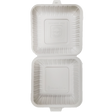 9" x 9.25" x 3" White MFPP Take-Out Container - 1-Comp.