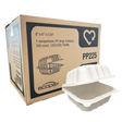 6" x 6" x 3.25" White MFPP Take-Out Container - 1-Comp.