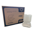 8" x 8" x 3" White MFPP Take-Out Container - 3-Comp.