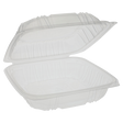 8.5" x 8.5" Clear Vented PP Take-Out Container - 1-Comp.