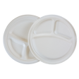 9" Round Sugarcane Plate - 3-Comp.