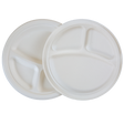 10" Round Sugarcane Plate - 3-Comp.