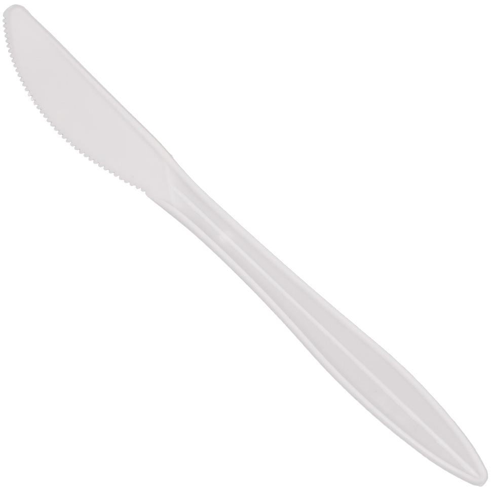 White Medium Plastic Knives