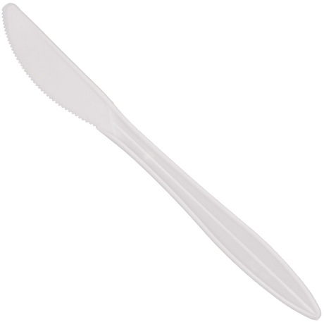 White Medium Plastic Knives