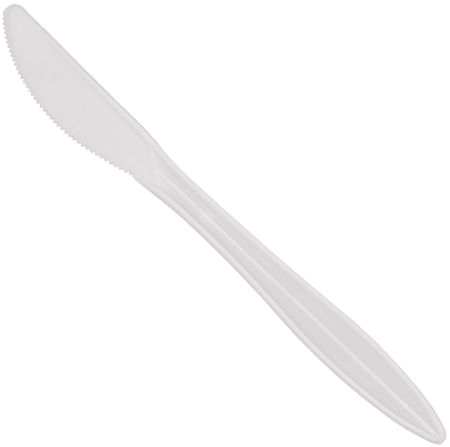 White Medium Plastic Knives