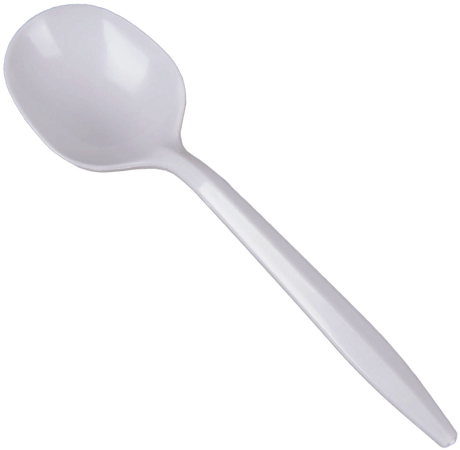 White Medium Plastic Soup Spoons