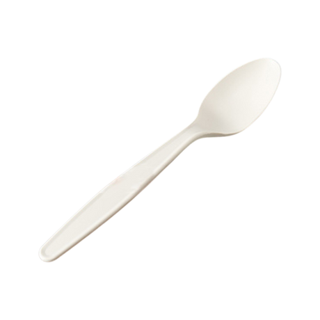 White Heavy Plastic Soup Spoons