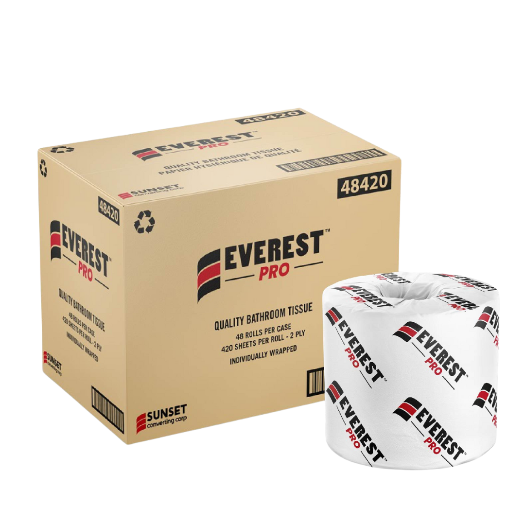 420sheets, 2 ply Standard Toilet Paper - 48 Rolls