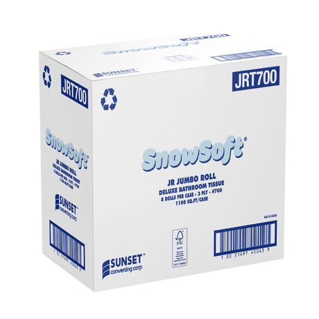 3.29" x 1100.sq.ft, 2 ply JRT Bathroom Tissue - 8 Rolls
