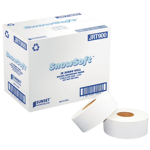 3.29" x 900', 2 ply JRT Bathroom Tissue - 8 Rolls