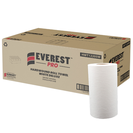 7.85" x 205' White Hand Towel Rolls