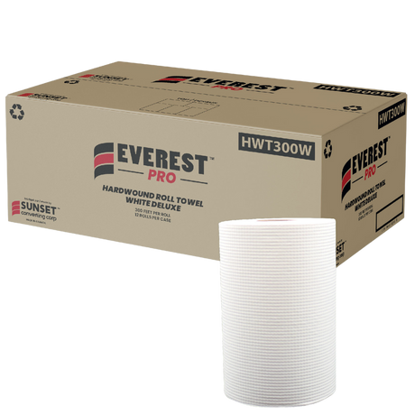 7.85" x 300' White Hand Towel Rolls