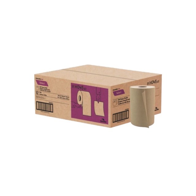 8" x 425' Kraft Hand Towel Rolls - 12 Rolls