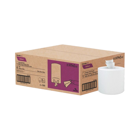 500 sheets White Center Pull Hand Towel - 6 Rolls