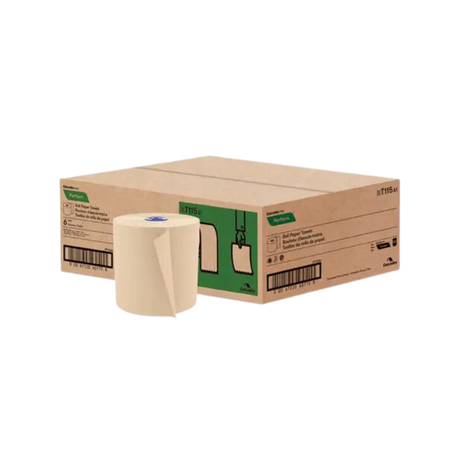 7.5" x 775' Kraft Hand Towel Rolls - 6 Rolls
